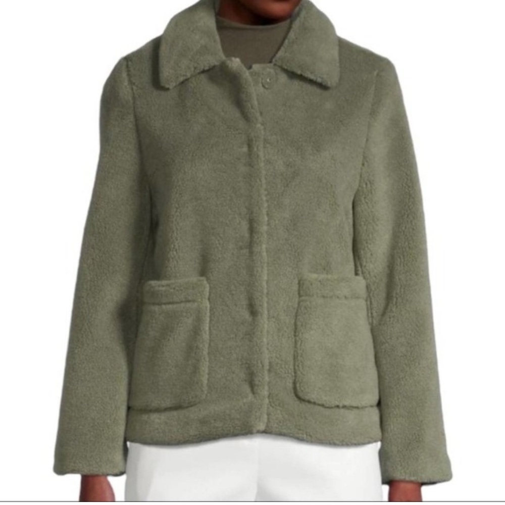 Rebecca Minkoff Harley Faux Fur Sherpa Cozy Teddy Green Jacket Coat size XL